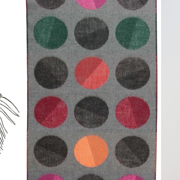 Fraas Gray Scarf with Colorful Polka Dots - Picture 2 of 6